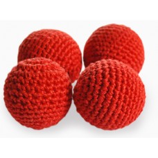 3/4" 4 Crochet Balls Set (Red)
