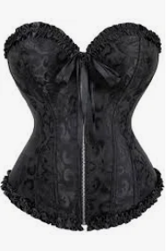 Black Zipper Front Corset | Plus 1X