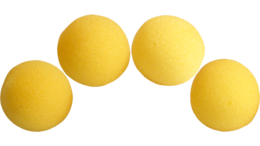 2 inch Regular Sponge Ball (Yellow) Pack of 4
