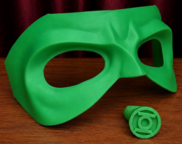 3d Printed Mask + Green Lantern Ring Green