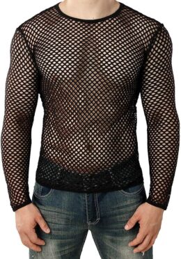80s Black Fishnet Shirt