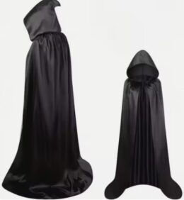 Black Satin Cape | 59 Inch