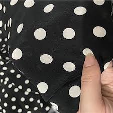 Black Silk with White Polka Dots | 24 Inch