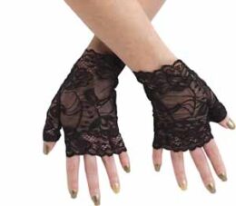 Lace Fingerless Gloves | Black