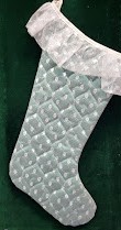 Christmas Stocking with Glitter Lace | Green