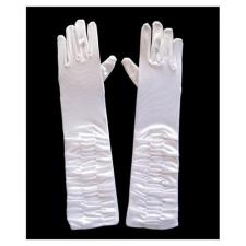 Long Ruched White Gloves