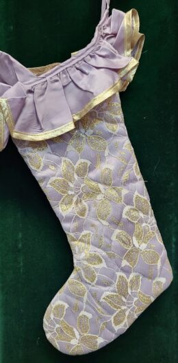 Christmas Stocking with Glitter Lace | Purple