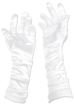 Long White Evening Gloves