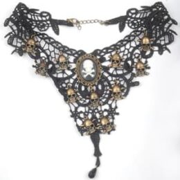 Black Lace Skull Choker