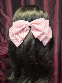 Striped Bow Hair Clip | Pink