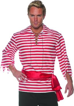 Red Stripped Pirate Shirt | Plus