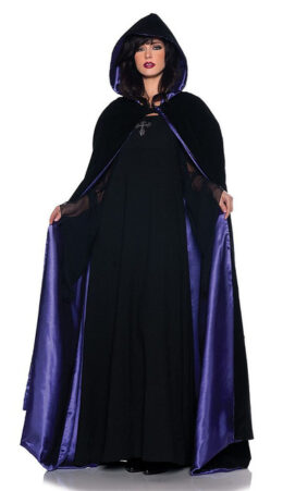 Deluxe Velvet and Purple Satin Cape