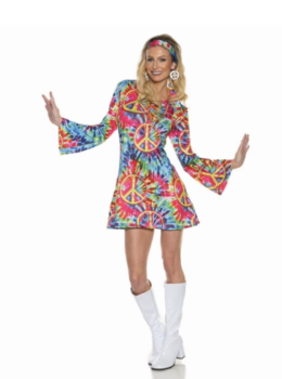 60s Tie Dye Dress | Medium