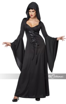 Deluxe Hooded Robe Black | Medium