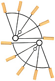 Pair of 5  finger Fire Fans with 4inch wicks