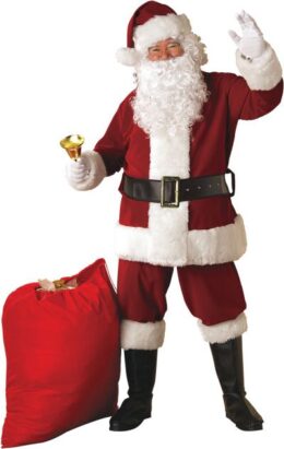 Regal Crimson Plush Santa Suit  Standard size